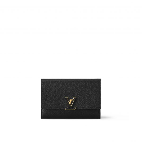 Louis Vuitton M62157 Capucines Compact Wallet Black Pink